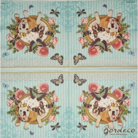 Serwetka decoupage firmy AMBIENTE psy 33x33cm